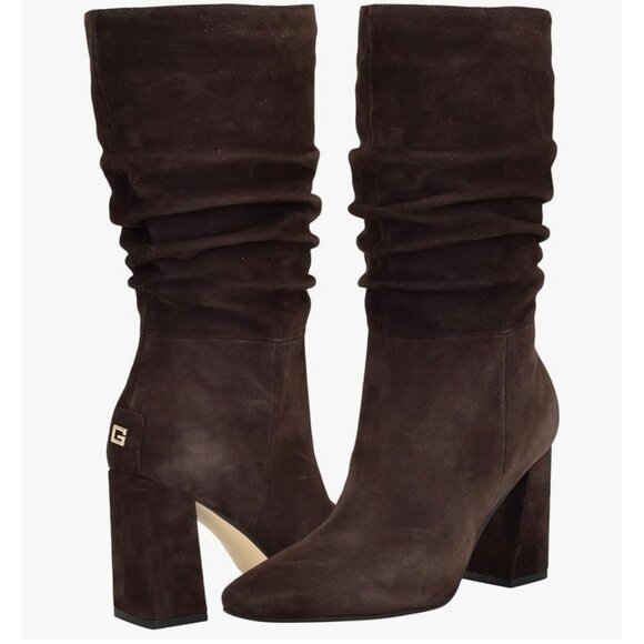 Guess Women's Yeppy Mid Calf Slouchy Block Heel Dress Boots Brown Size 6 1/2 - Picture 4 of 8